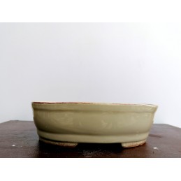 Vaso in ceramica smaltata ovale in vari colori,  dimensioni interne 21*15*5